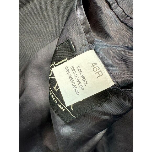 JoS. A. Bank Mens Wool Blazer Jacket 46R Gray Pinstriped Classic - Picture 5 of 13